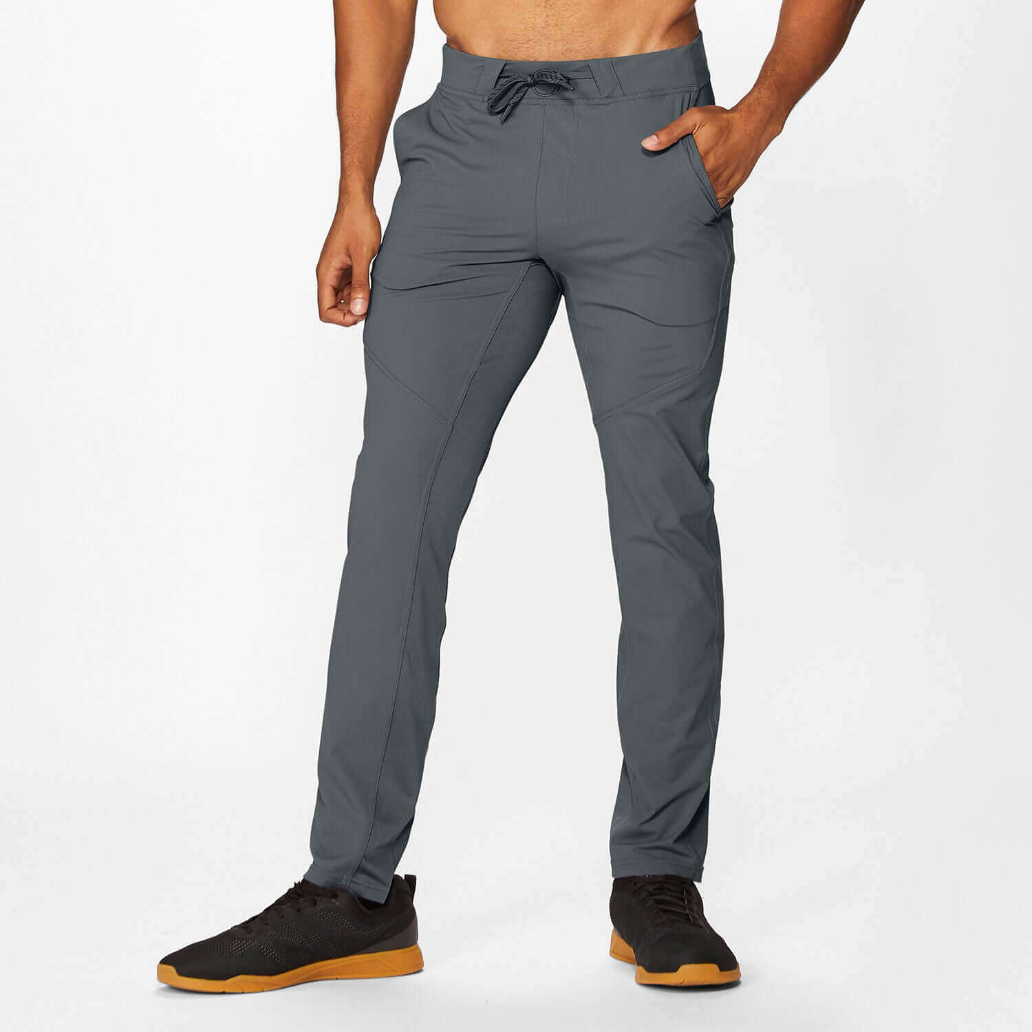 Ion Pant in Cool Gray, lightweight and breathable for gym and casual wear with a tapered athletic fit.