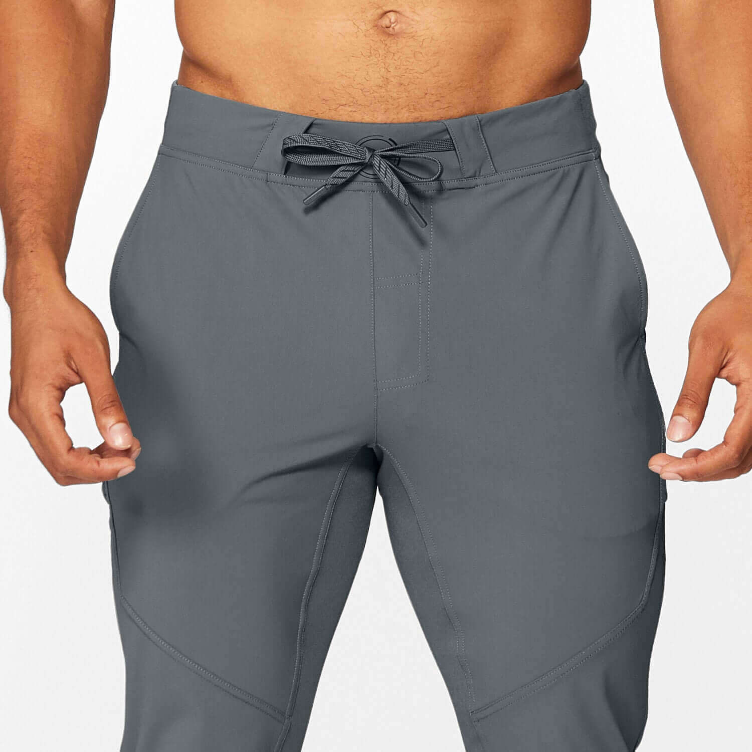 Ion Pant in Cool Gray featuring a drawstring waist for athletic fit and everyday comfort. Perfect for gym and casual wear.