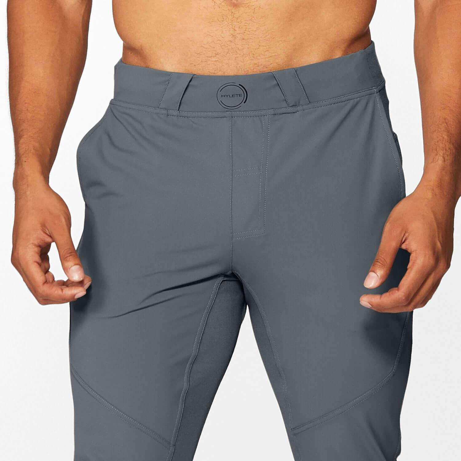 Ion Pant in Cool Gray with athletic cut and built-in gusset for comfort and flexibility during workouts.