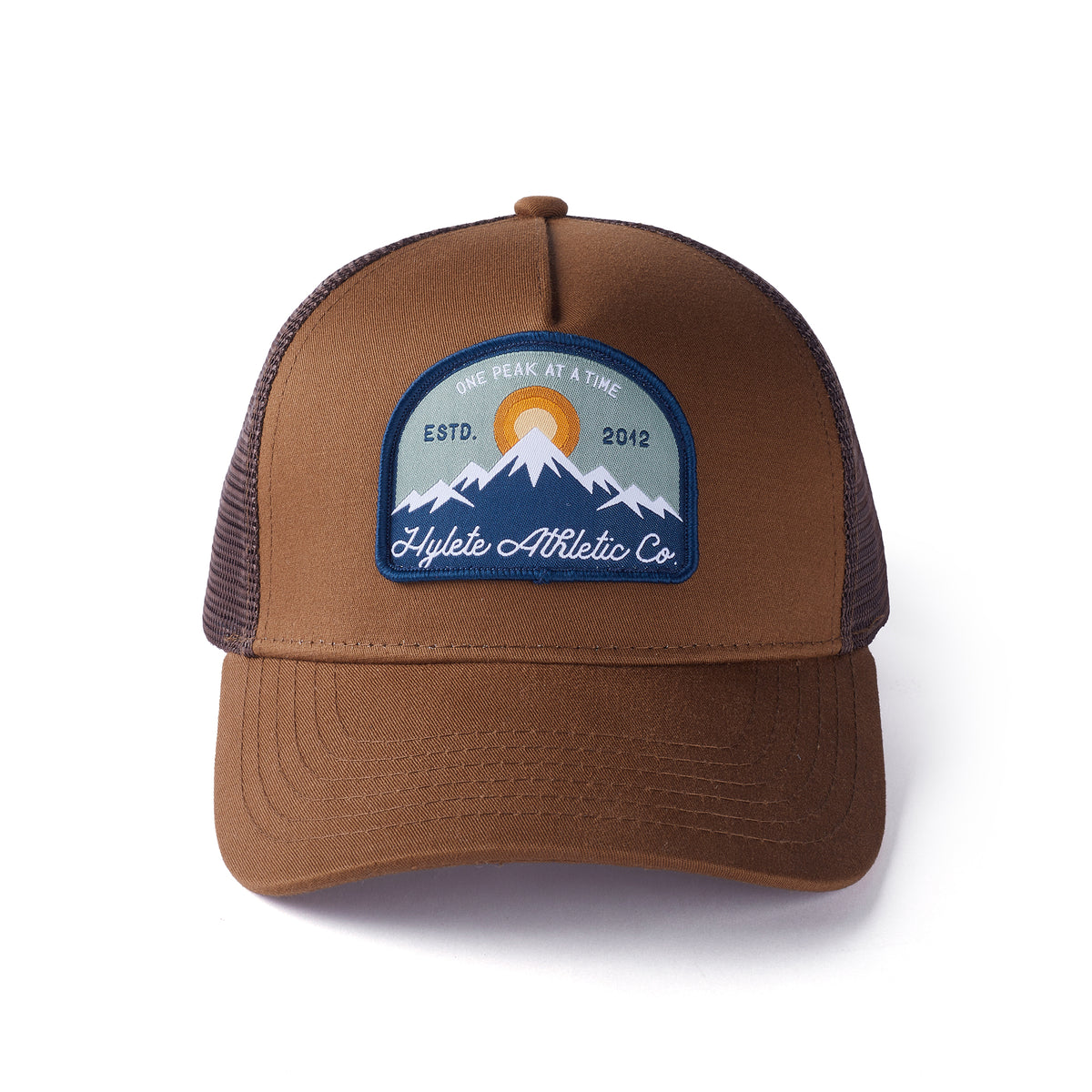 One Peak Logo HYLETE Snapback Hat Dark Brown