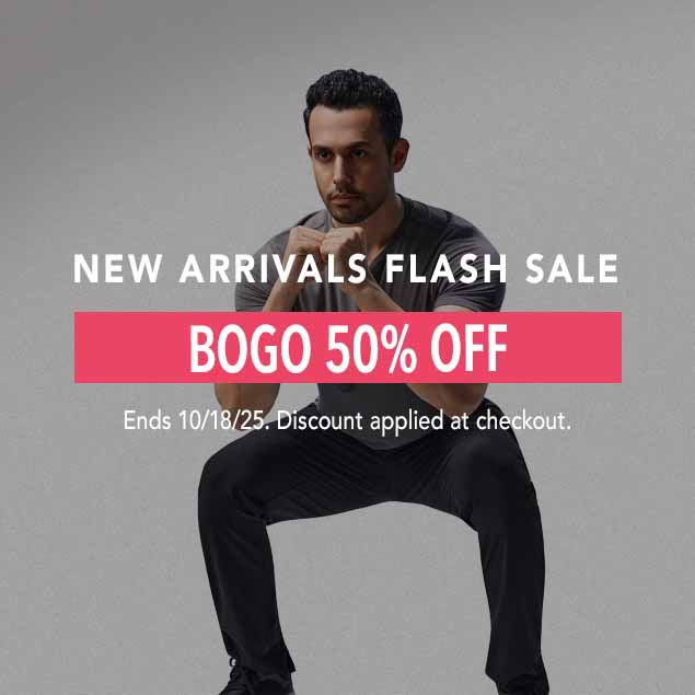 A man in Hylete athletic apparel (t-shirt and pants) performing a squat. The text overlay reads: 