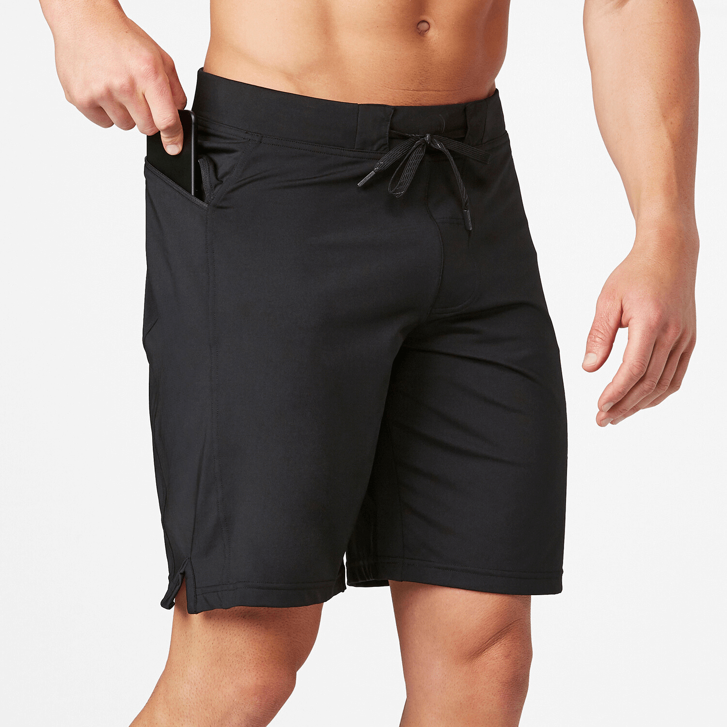 Vertex II Short in black, designed for HIIT workouts and outdoor activities, featuring durable flex-knit fabric and pockets.