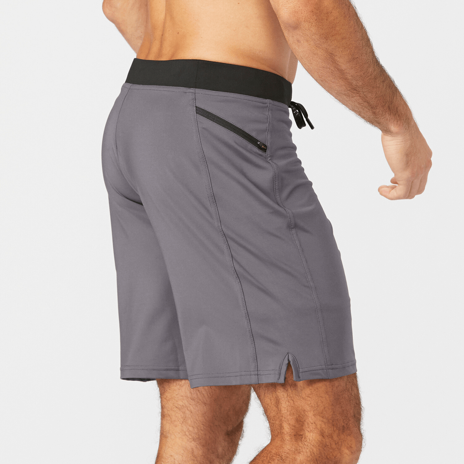 Men's Vertex II Short in Cool Gray, featuring flex-knit fabric and zip pocket for active workouts and outdoor adventures.