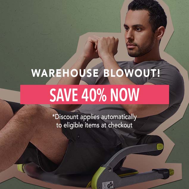 A man using an abdominal workout machine. Text on the image says 